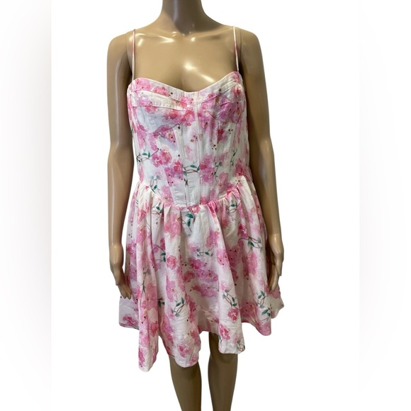 Bardot Elsie Corset Floral Pink and White Mini Dress size XXL (12) - Picture 4 of 7